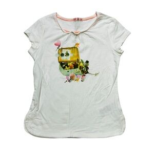 Billieblush White Tee with Colorful Graphic
